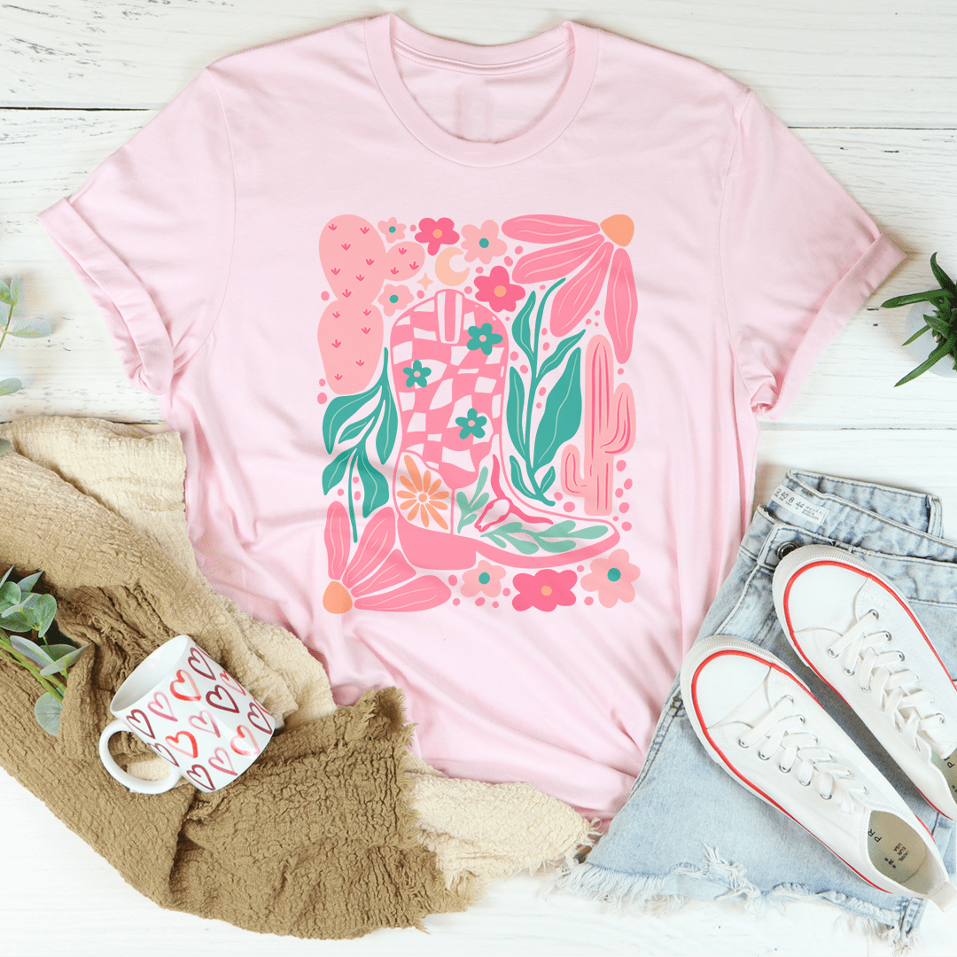 Floral Cowboy Boot Tee-1