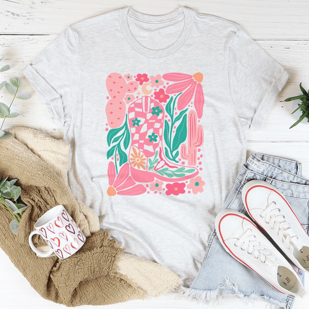 Floral Cowboy Boot Tee-3