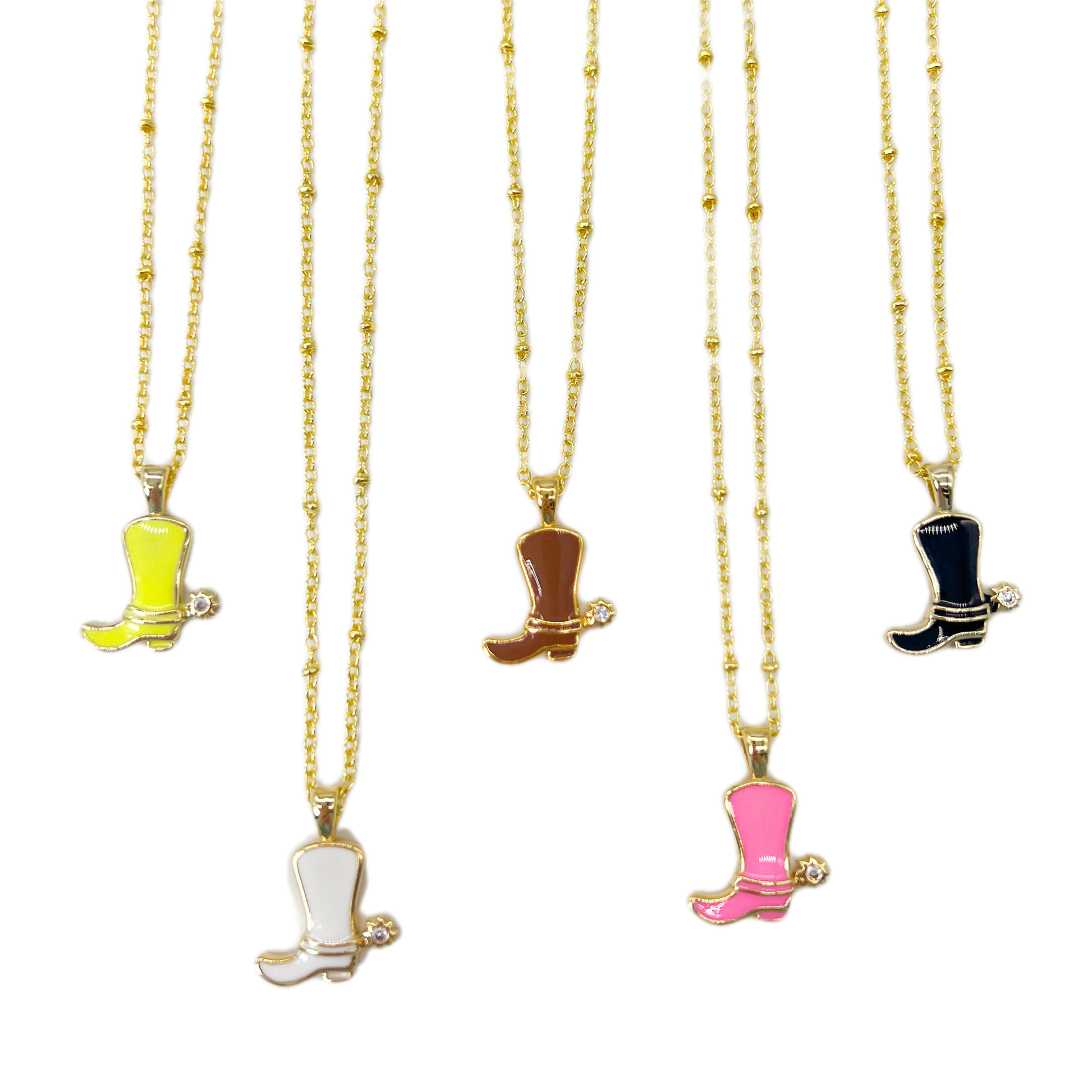 Dainty Cowboy Boot Necklaces-0