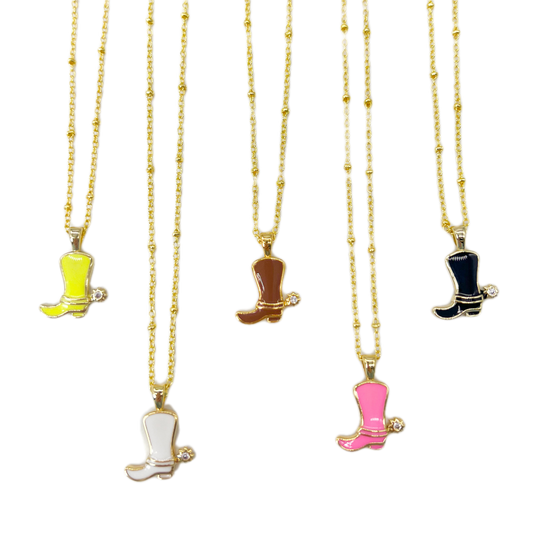 Dainty Cowboy Boot Necklaces-0