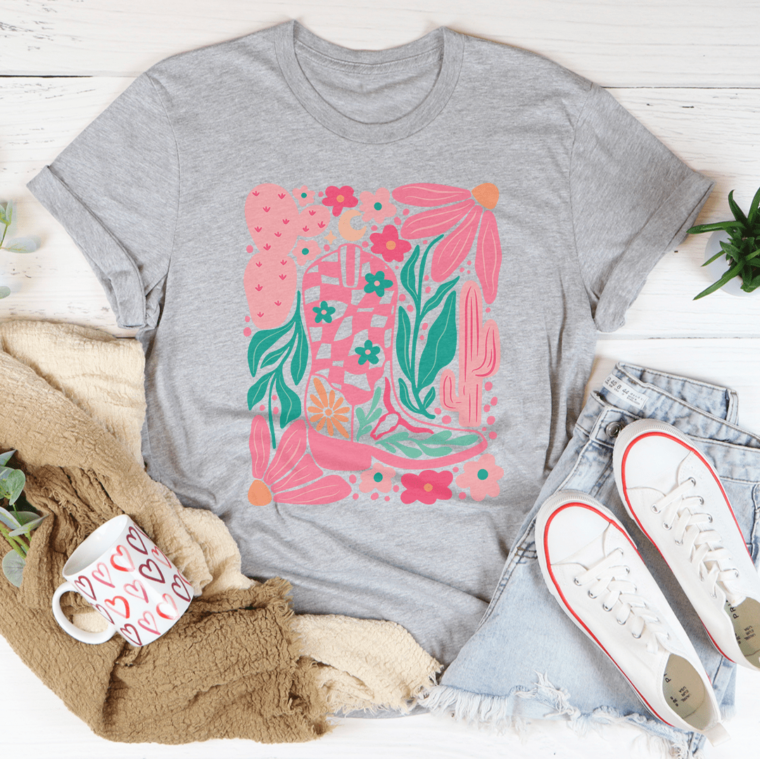 Floral Cowboy Boot Tee-2