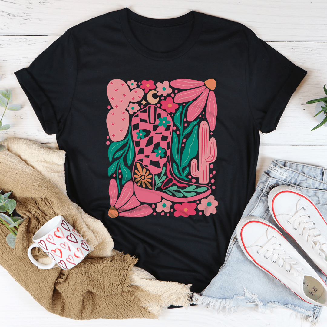 Floral Cowboy Boot Tee-0