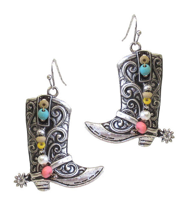 COWBOY BOOT EARRING-0